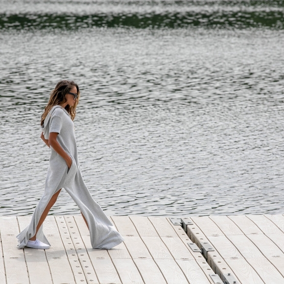 Free People Ocean Avenue Pullover Hooded Drawstring Nubby Oversized Size Medium - Picture 7 of 13